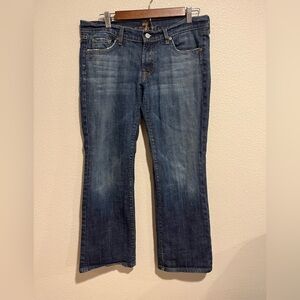 7 For All Mankind Bootcut Dark Wash Low Rise Jeweled Denim Jeans 31 (34)